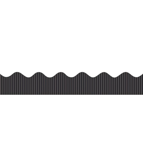 Metallic Scalloped Bordette - Black