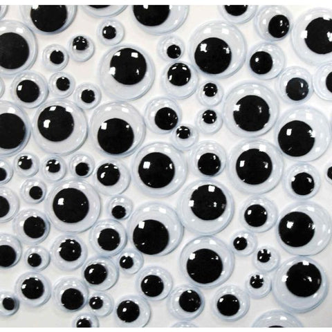 Black & White Round Standard Wiggly Eyes