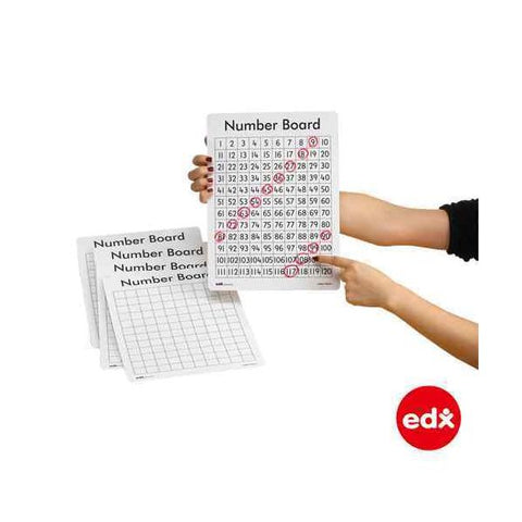 Plastic Dry Erase Boards - Number boards 1-120