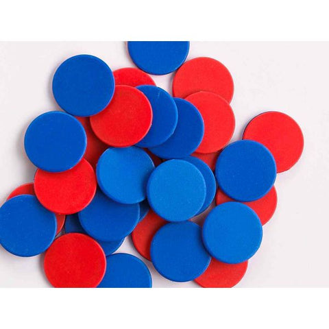 Plastic 2-Color Counters - Red/Blue