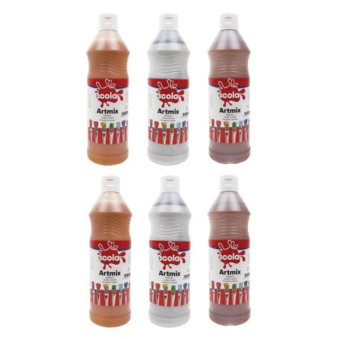 Ready Mixed Paint - 6 Metallic Colours x 600 ml (Set Only)