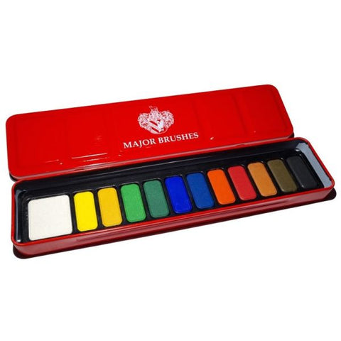 12-block Watercolour Tin