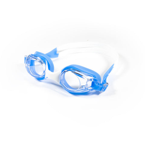 Junior Mirror Swimming Goggles -White/Blue