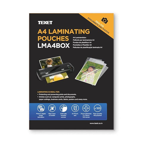 Texet A4 Matte Laminating Pouches - 150 Microns