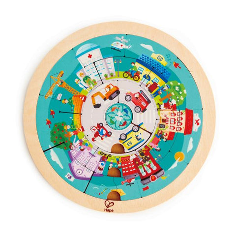 Hape Jobs Roundabout Wooden Spinning Jigsaw
