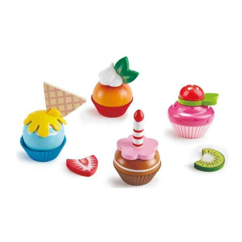 Wooden Cupcake Playset with Toppings - 18pcs
