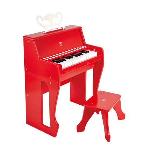 Hape - 25-key Electric Musical Piano W/ Lights & Stool - Red