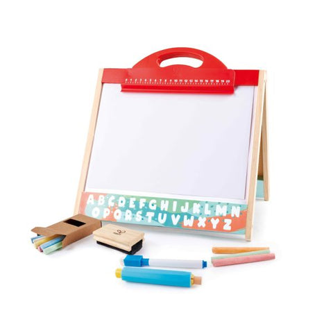 Hape - Foldable Double-side Tabletop Store & Go Easel