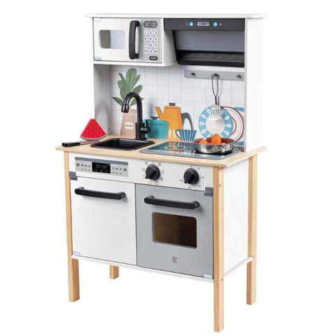Wooden Modern Smart Kitchen & Food Playset 12pcs