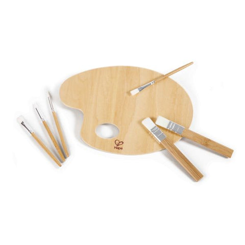 Hape Bamboo Art Palette and Brush Kit - 7 pcs