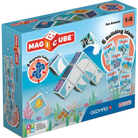 Geomag Magicube Printed Sea Animals + Cards
