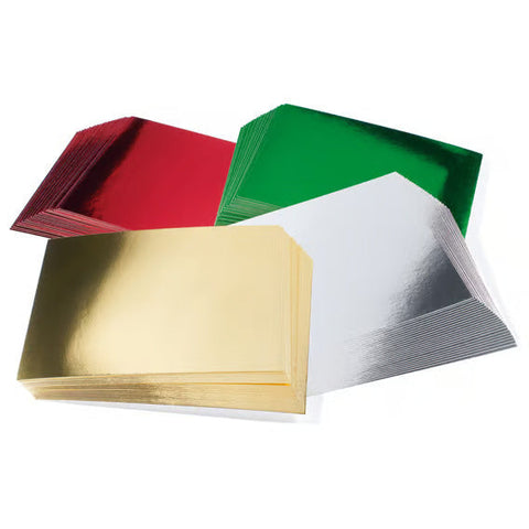 Basic Card Pack - Red & Green Mirror Board 50 sheets
