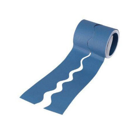Scola Card Border Roll Scolloped 57Mmx15M Rich Blue