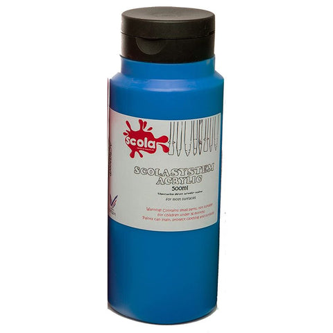 Scola Student Acrylic Paint Cyan Blue 500Ml