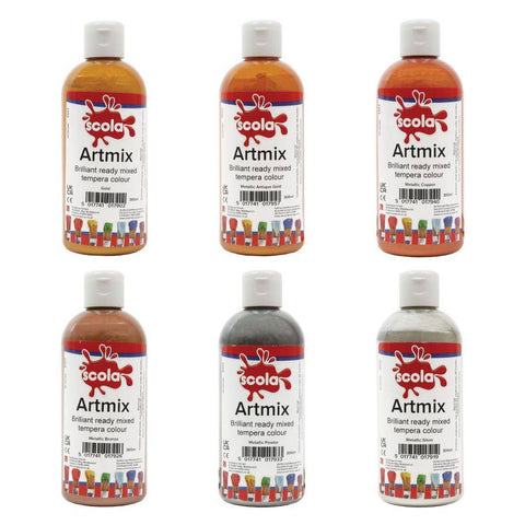 Scola Artmix Metallic Assorted Colours 6X300mL Set