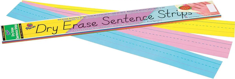 Pacon Sentence Strip Dry Erase Assorted 76 X 600Mm 30Pcs