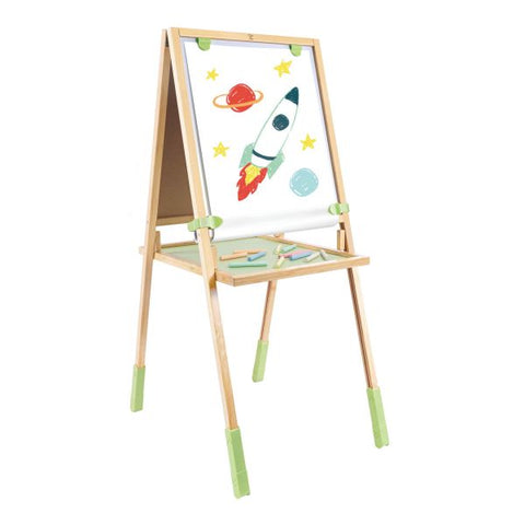 Hape 3 in 1 Step Up Bamboo Easel with Accessories