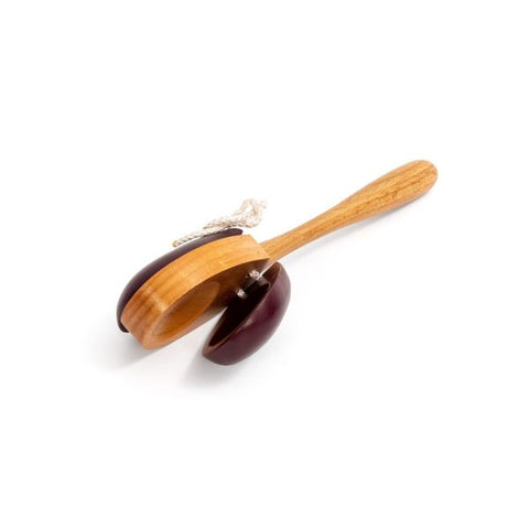Percussion Plus wooden castanets with handle-(EHH-PP268)