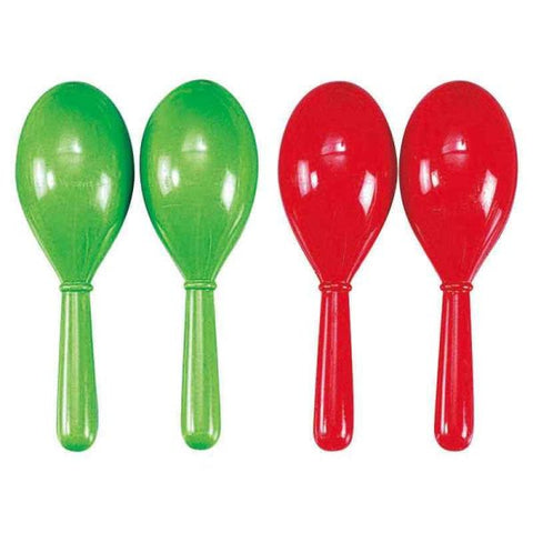 Percussion Plus plastic maracas in red or green