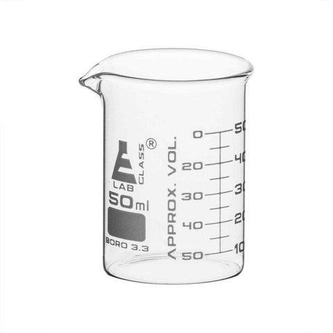 Graduated Borosilicate Glass Beakers Low Form With Spout - 50 mL