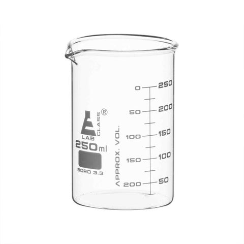 Graduated Borosilicate Glass Beakers - Low Form With Spout 250 mL