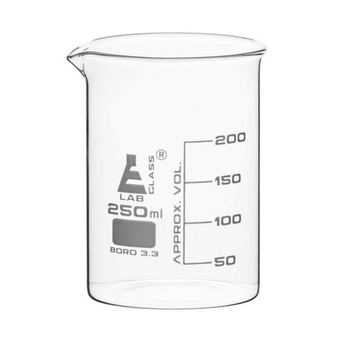 Borosilicate Glass Graduated Beaker Low Form With Spout 250 mL