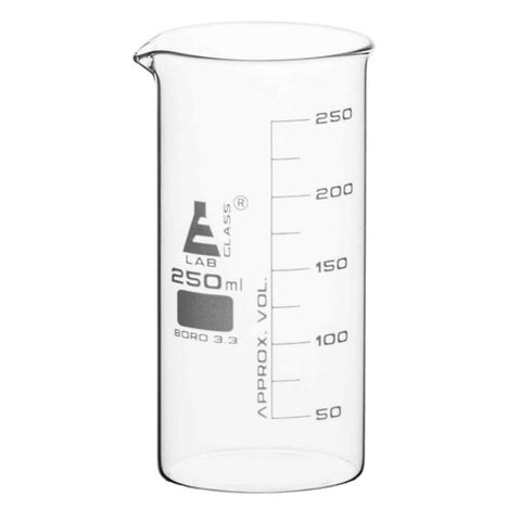 Beaker Tall form, with spout made of borosilicate glass, graduated, 250ml.-EIS-CH0127E