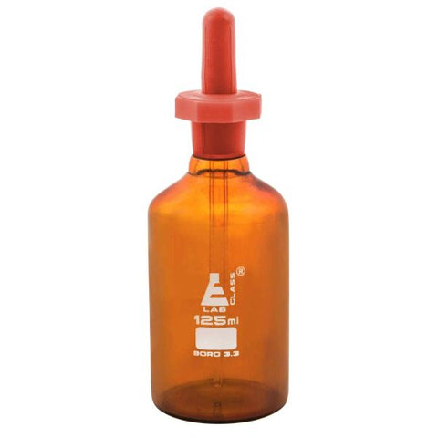Bottle Pipette Dropping, Amber colour, 125ml.-EIS-CH0195C