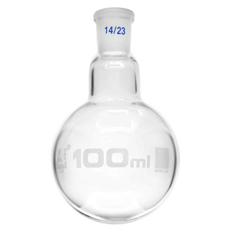 Flask Boiling with joint 100ml, socket size 14/23, round bottom, interchangeable joint, single neck, borosilicate glass-EIS-CH0404C