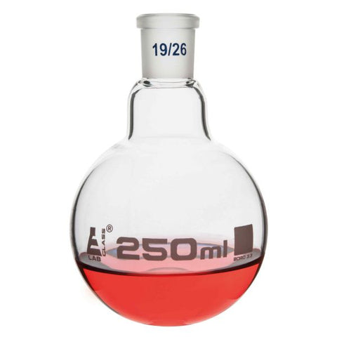 Flask Boiling with joint 250ml, socket size 19/26, round bottom, interchangeable joint, single neck, borosilicate glass-EIS-CH0404F