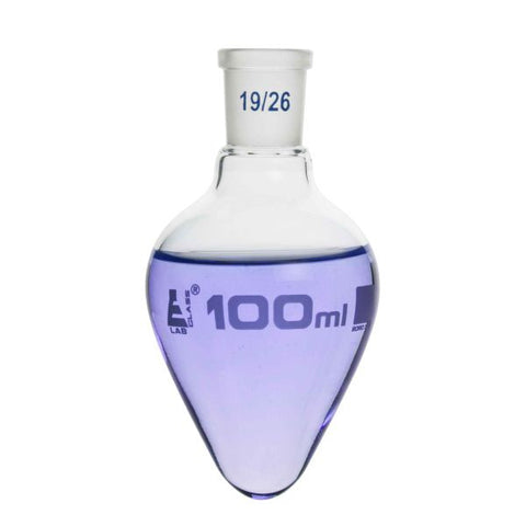 Flask Boiling - Pear Shape, short neck with interchangeable joint 100ml, socket size 19/26, borosilicate glass-EIS-CH0406C01