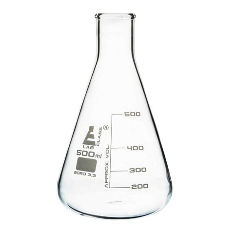 Flask Conical 500ml, narrow neck, borosilicate glass-EIS-CH0424G