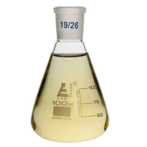 Flask Conical 100ml, Socket size 19/26, narrow neck, with interchangeable joint, borosilicate glass-EIS-CH0428C