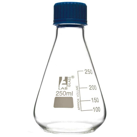 Conical Flask (250 mL) Erlenmeyer With Teflon Liner Screw Cap Borosilicate Glass
