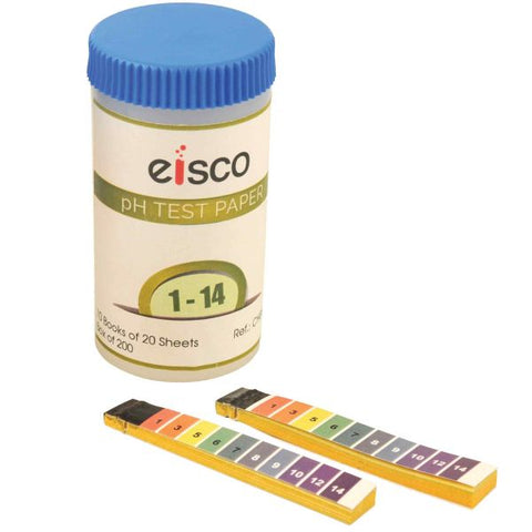 Paper Test pH 1 to 14, in Plastic box box of 200 leaves-EIS-CH0626E