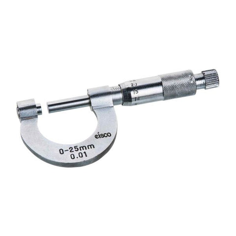 Micrometer Screw Gauge, made of nickel plated brass, range 0-25x0.01mm, supplied in case-EIS-PH0086A