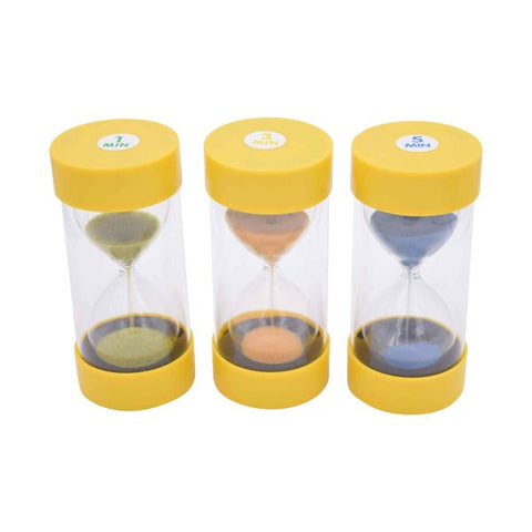 Ballotini Glass Sand Timer - Set Includes 1, 3 and 5 Minutes Timer