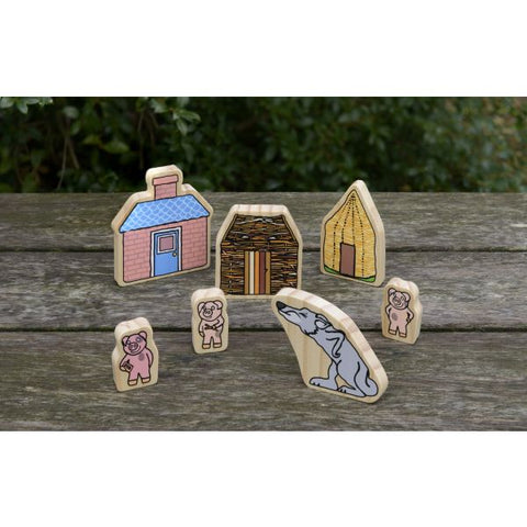 Yellow Door - The Three Little Pigs Wooden Characters