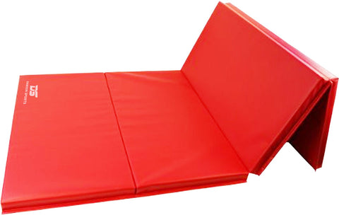 Gymnastic Folding Mat with Velcro (122 x 244 x 5cm)  - Red