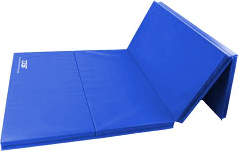 Gymnastic Folding Mat with Velcro (122 x 244 x 5cm)  - Blue